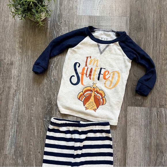 PJ Essentials Baby “Im Stuffed” Thanksgiving 2 Piece Pajama Set - Picture 2 of 5